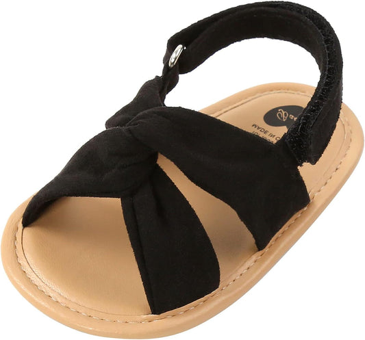 Breathable Summer Baby Girls Sandals Simple Style Solid Color Soft Sole Prewalker