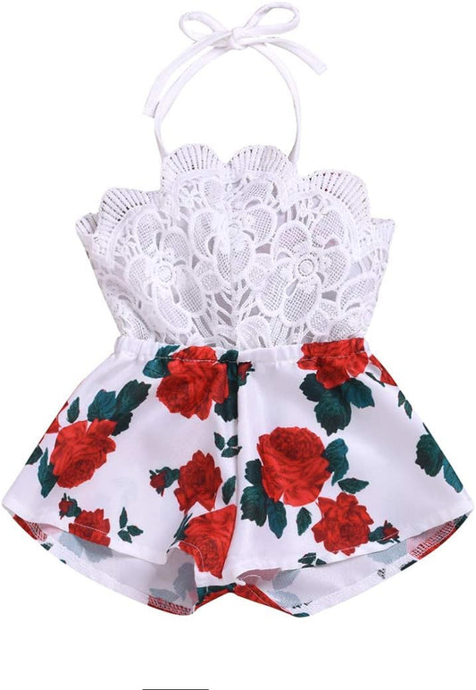Baby Girls Halter One-Pieces Romper Jumpsuit Sunsuit Outfit Clothes 0-24M